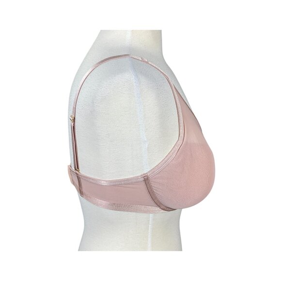 Soma LIghtest Lift Pink Blush Mesh Plunge Underwire Bra 36DD Adjustable Straps - Picture 4 of 5